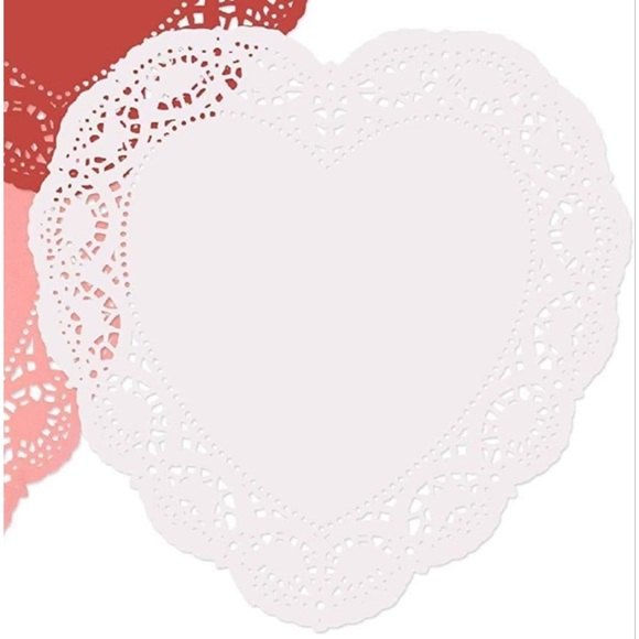 Party Supplies Large 1 Inch White Heart Shaped Doilies Poshmark